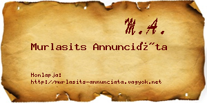 Murlasits Annunciáta névjegykártya
